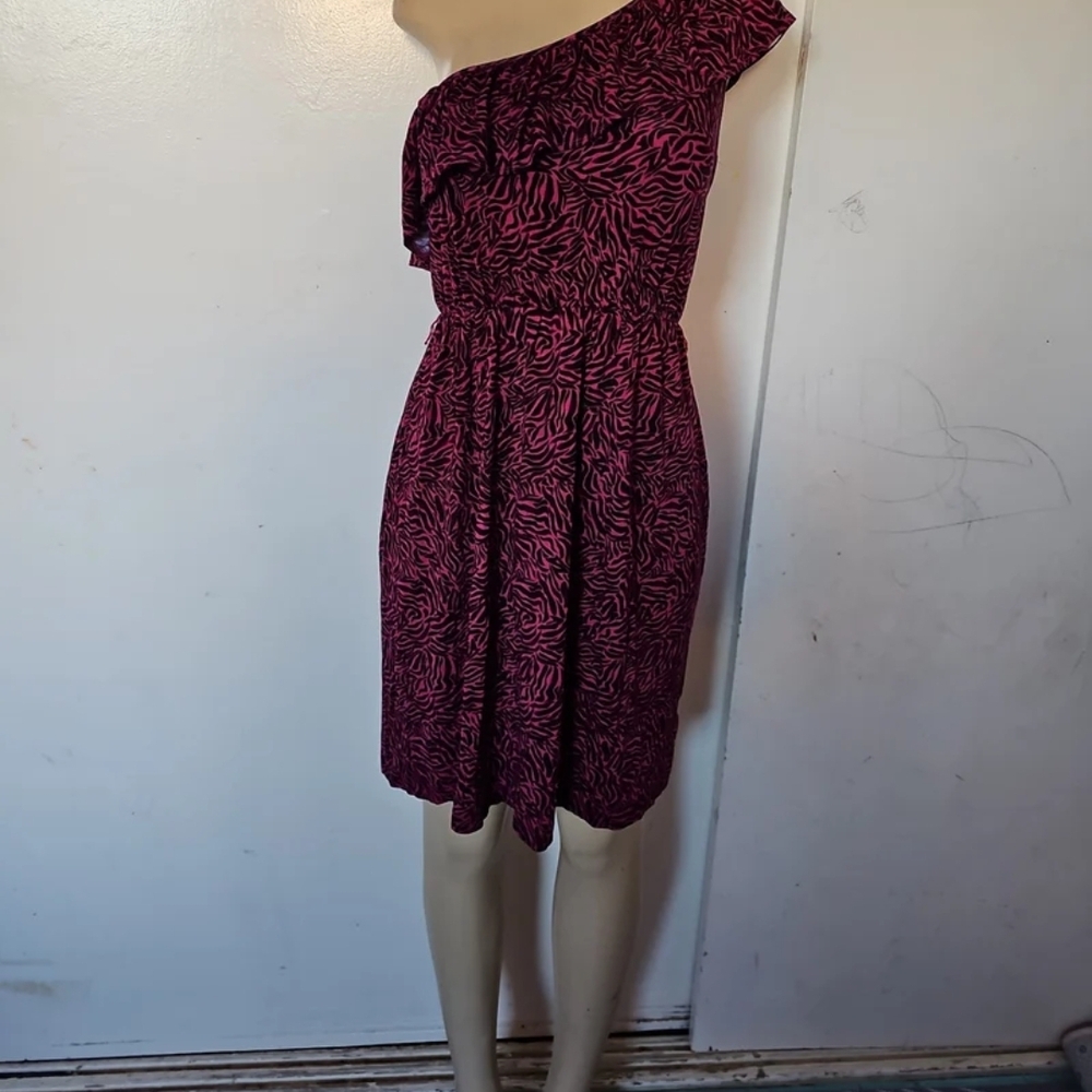a.n.a Red One Shoulder Flutter Sleeve Sundress